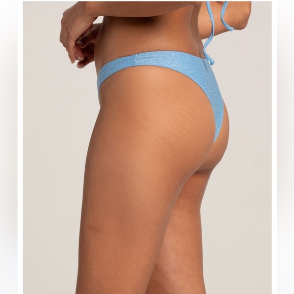 RSQ Skimpy Lurex Bikini Bottoms Size XL in Light Blue New - Picture 2 of 8